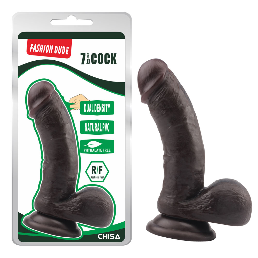 Fashion Dude-7.0 Inch Cock-Marrone