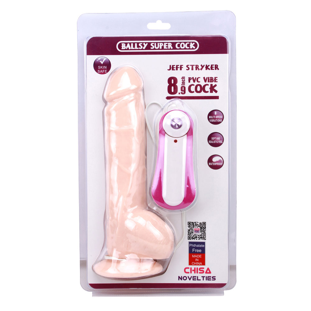 JEFF STRYKER Dildo vibrante realistico da 8,9 pollici