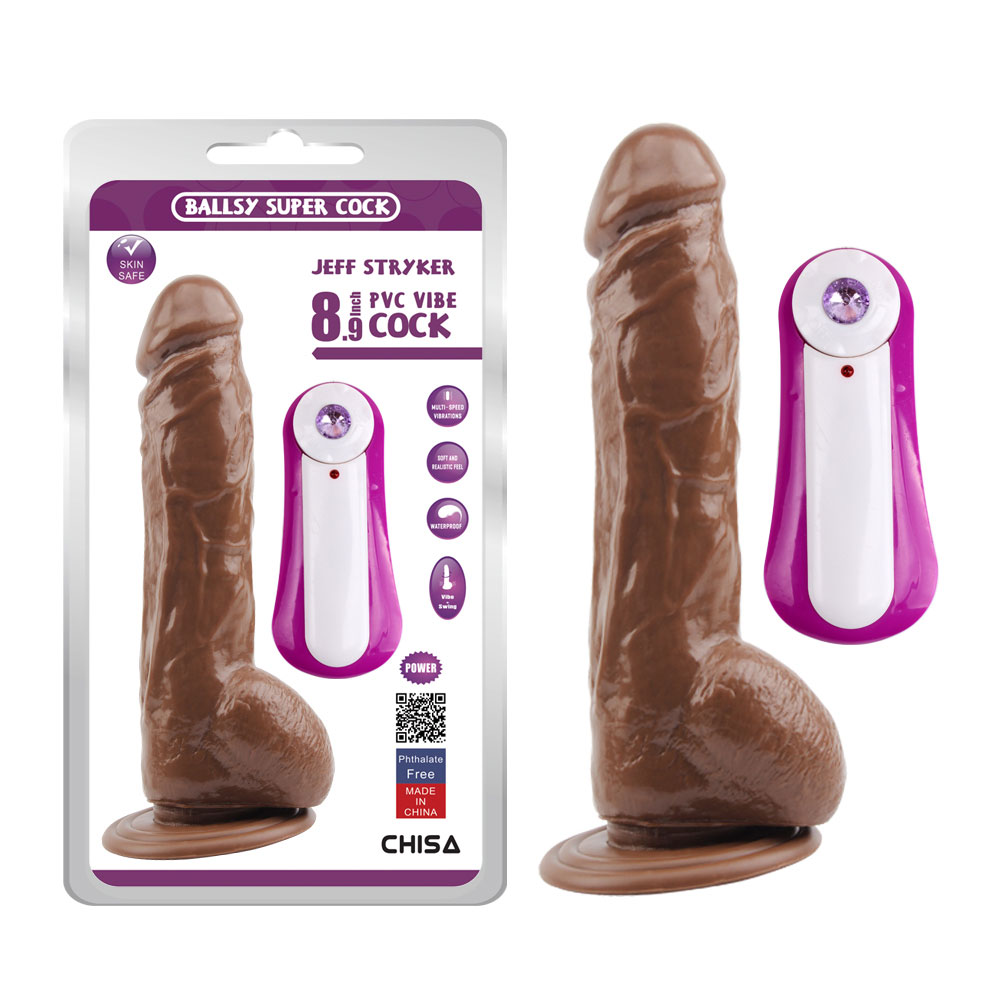 JEFF STRYKER 8.9 Vibrazione Dildo-Marrone